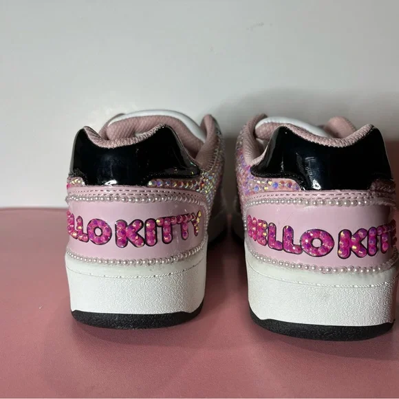 Hello Kitty Sparkling Pink and Black Sneakers - Picture 2 of 3